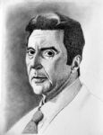 Italiaans/Amerikaanse acteur;
zwart-wit,zacht potlood,50x65 cm