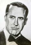 Amerikaanse acteur,veel affaires gehad;
zwart-wit,zacht potlood,32x48 cm