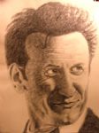 amerikaanse karakteracteur; zwart-wit; potlood; 50x65 cm
