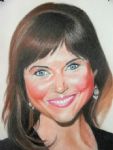 amerikaanse actrice uit Beverly hills 90210 en Saved by the bel; keur; pastelkrijt; 50x65 cm