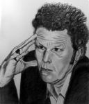 3e portret tom waits;
zwart-wit,houtskool,50x65cm