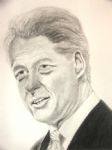 voormalig president van amerika; zwart-wit; houtskool en potlood; 50x65 cm