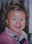 portret van het nichtje van 'n vriendin,kleur,pastelkrijt,40x30 cm