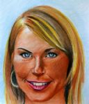 sexy blondine met blauwe ogen;
kleur,pastelpotlood,50x65cm